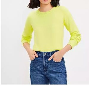 LOFT petite everyday sweater in “lime glow” size SP